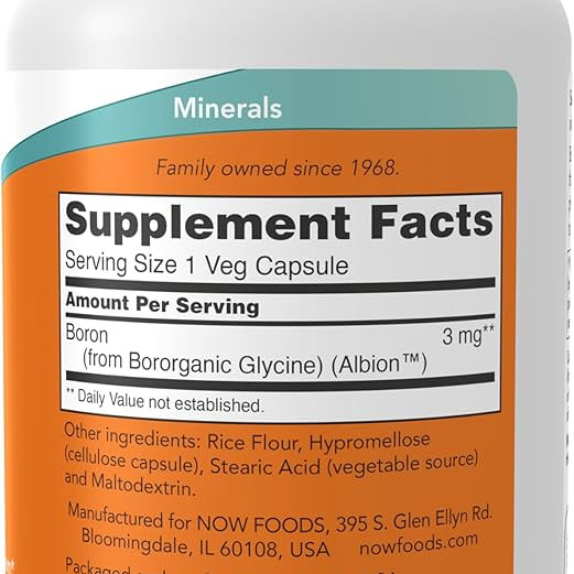 NOW Foods Boron 3 mg 100 Veg Kapsül