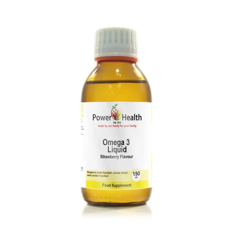 Power Health Omega 3 Liquid 150 ml – Çilek Aromalı Sıvı Balık Yağı | Beyin & Kalp Desteği